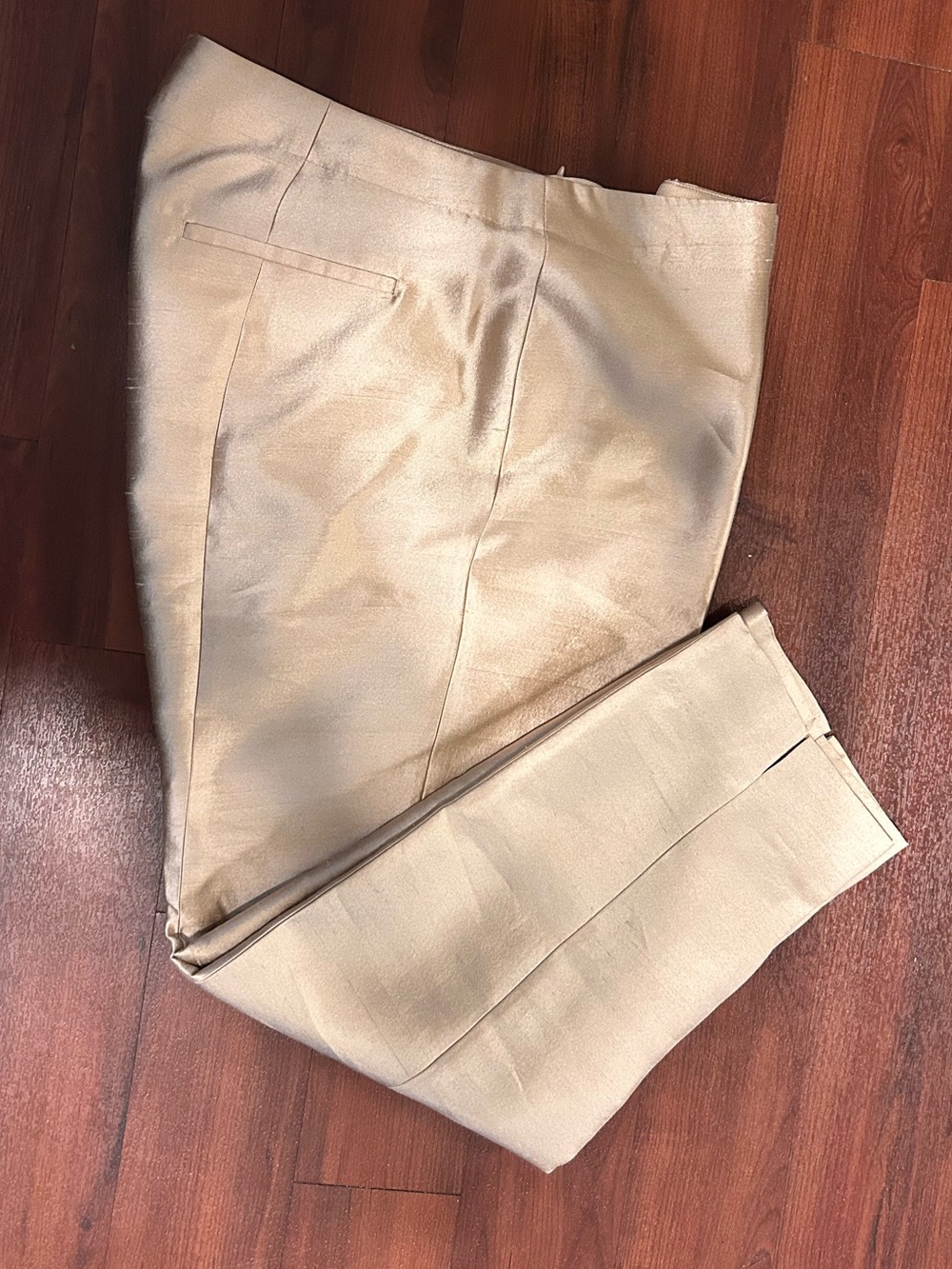 Talbots Petites 12P Champagne Satin Wide Leg Dress Pants
